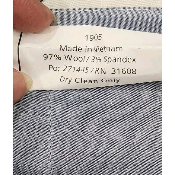 Jos A Bank 34 x 30 Blue Houndstooth 1905 Flat Front Dress Pants - Picture 6 of 8